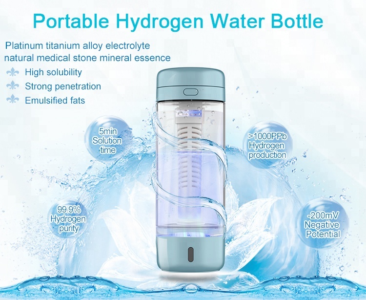 Αντιγήρανση υδρογόνου πλούσιο νερό φιάλη φορητό ενεργό υδρογόνο νερό